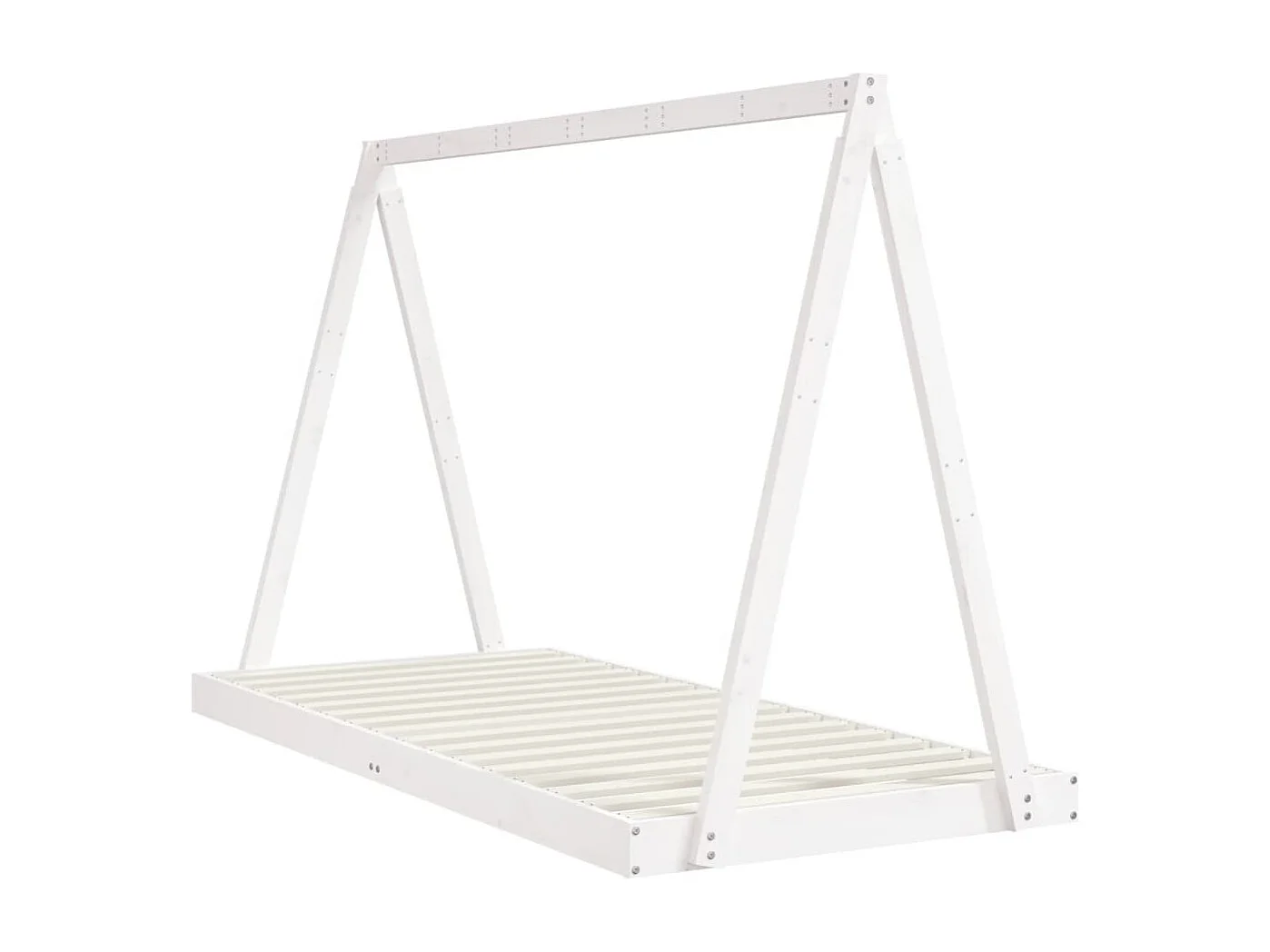 Cadre de lit pour enfants blanc 90x200 cm bois de pin massif