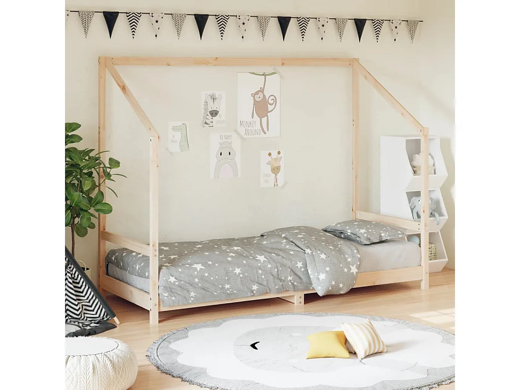 Giroletto per Bambini 80x200 cm in Legno Massello di Pino