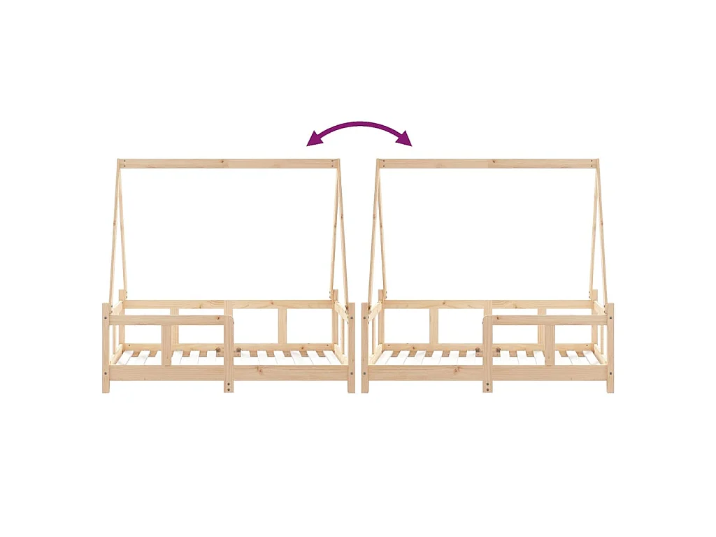 Cadre de lit pour enfant 70x140 cm bois de pin massif