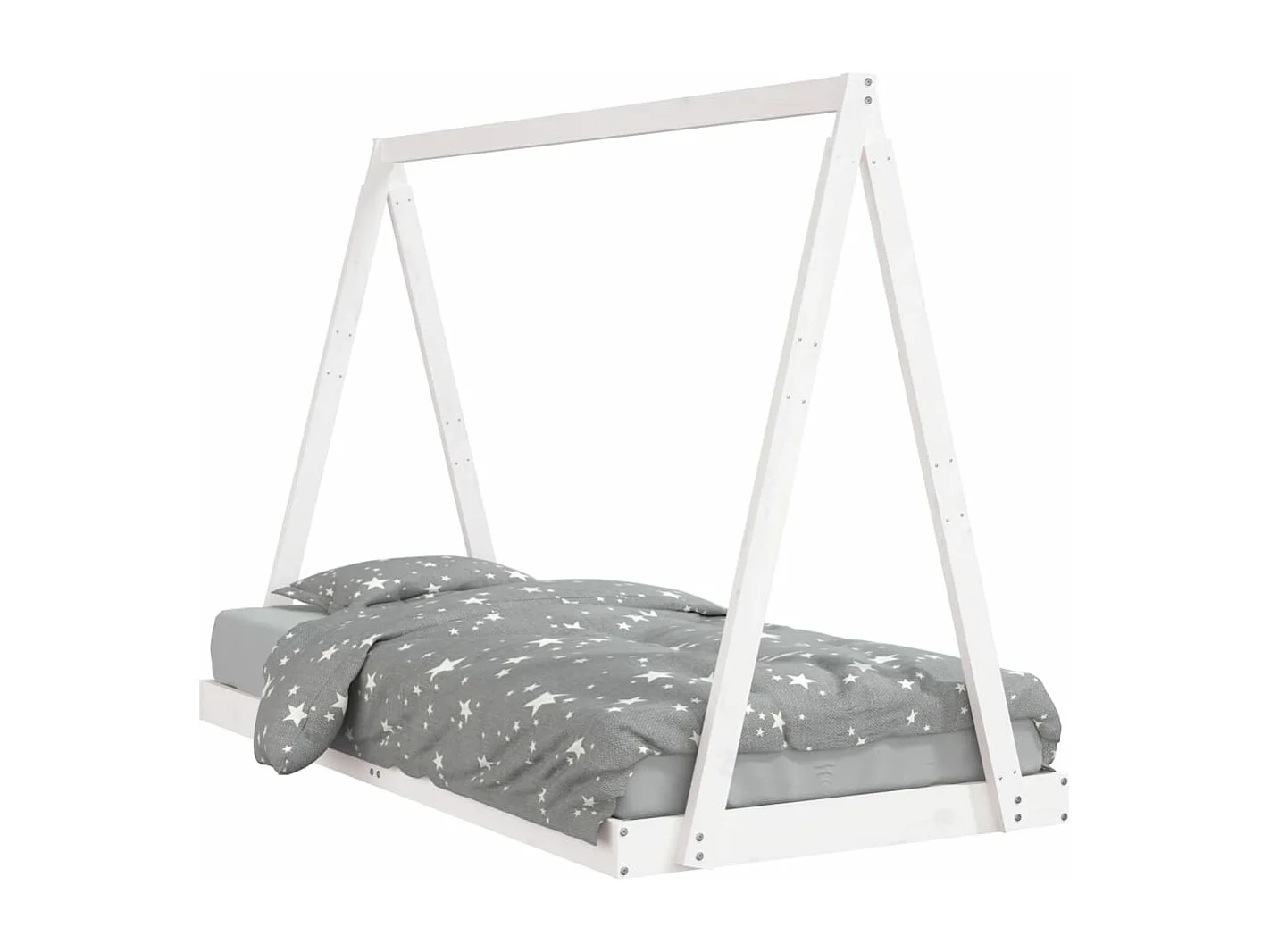 Cadre de lit pour enfants blanc 90x190 cm bois de pin massif