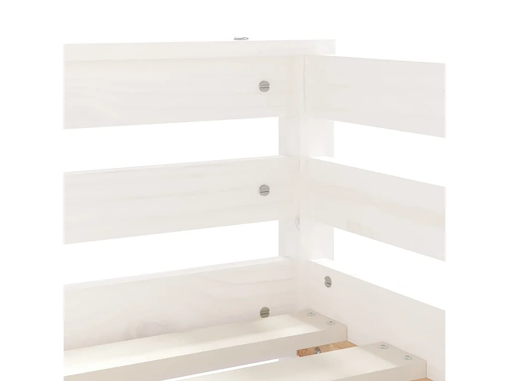 Cadre de lit enfant tiroirs blanc 70x140 cm bois de pin massif