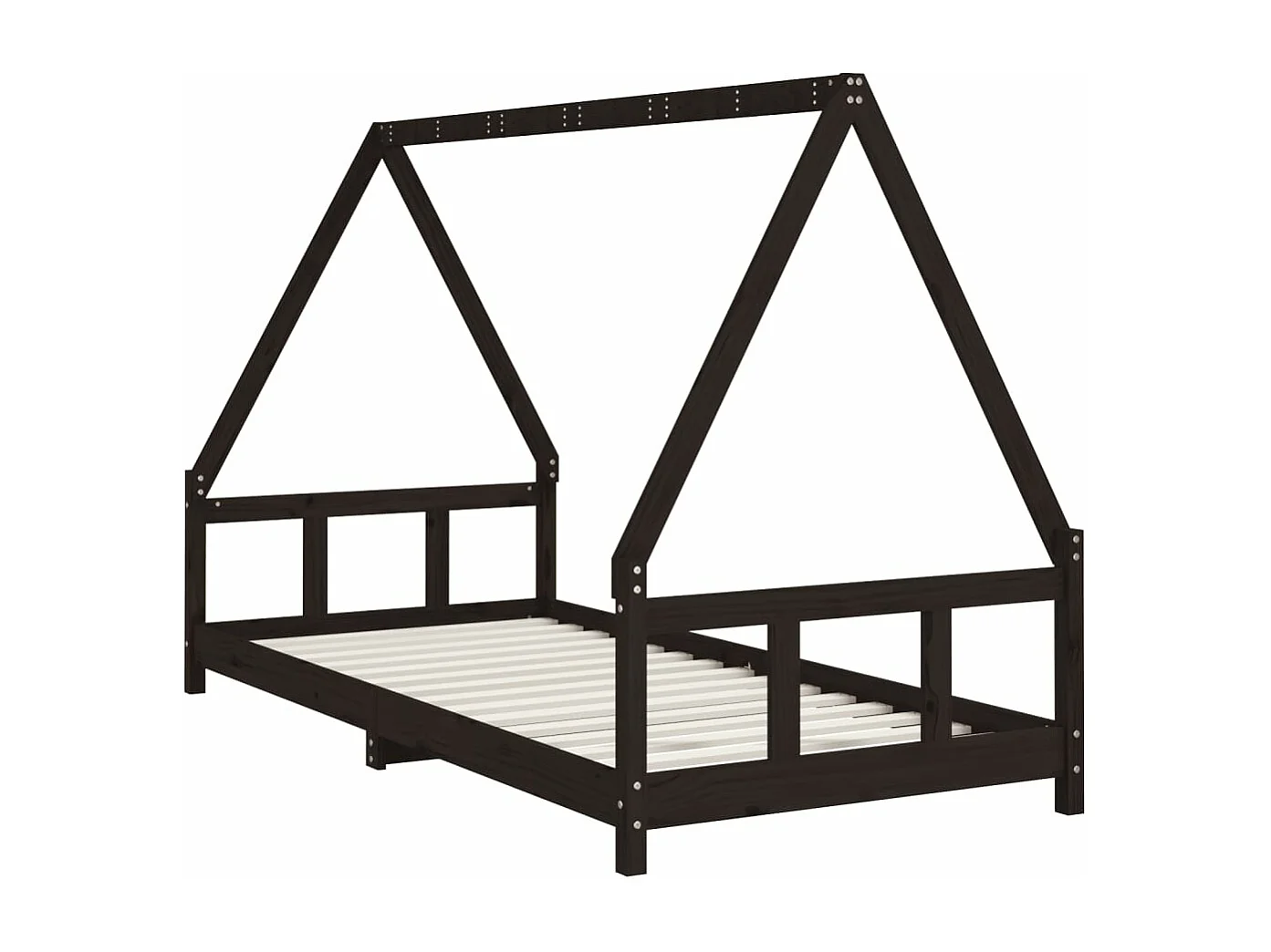 Estructura de cama para niños madera de pino negro 90x200 cm