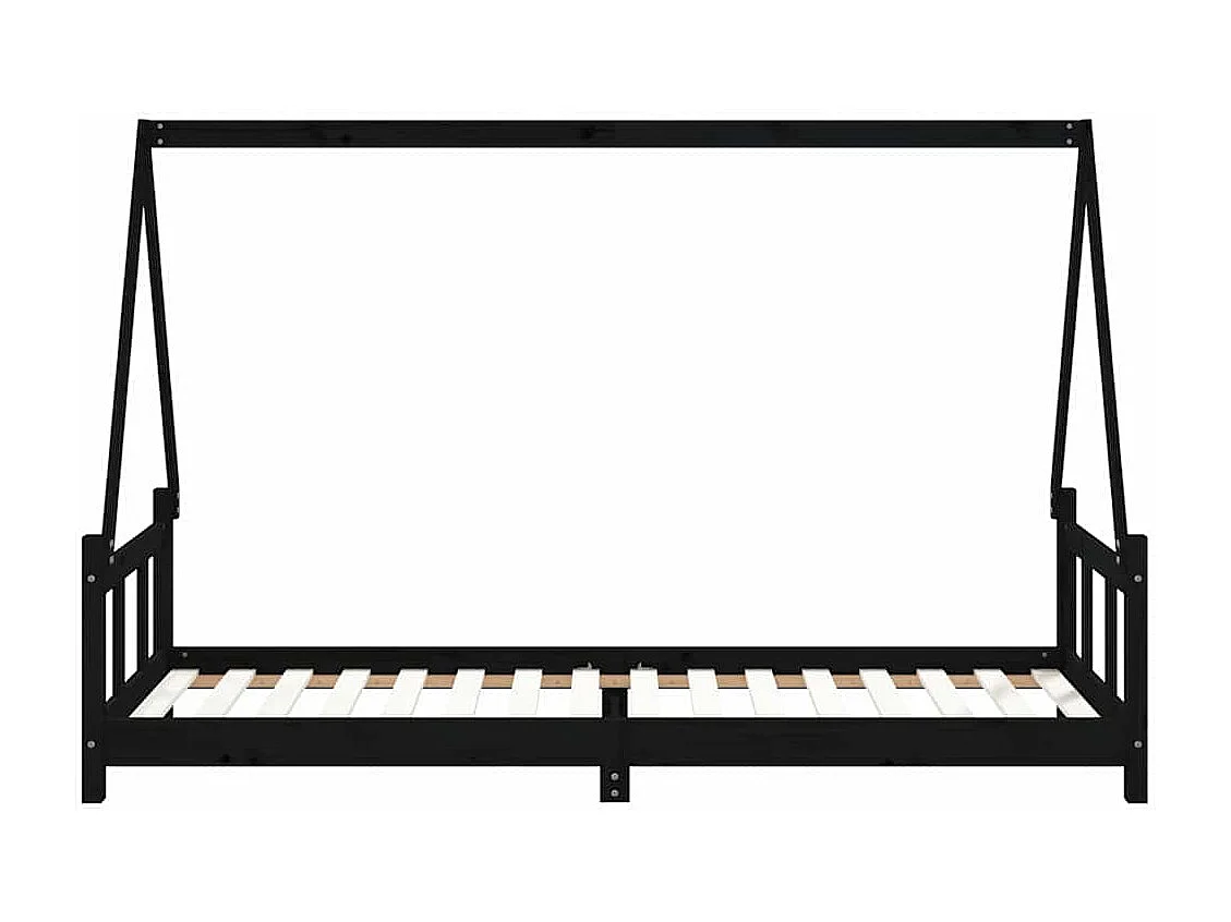 Estructura de cama para niños madera de pino negro 90x200 cm