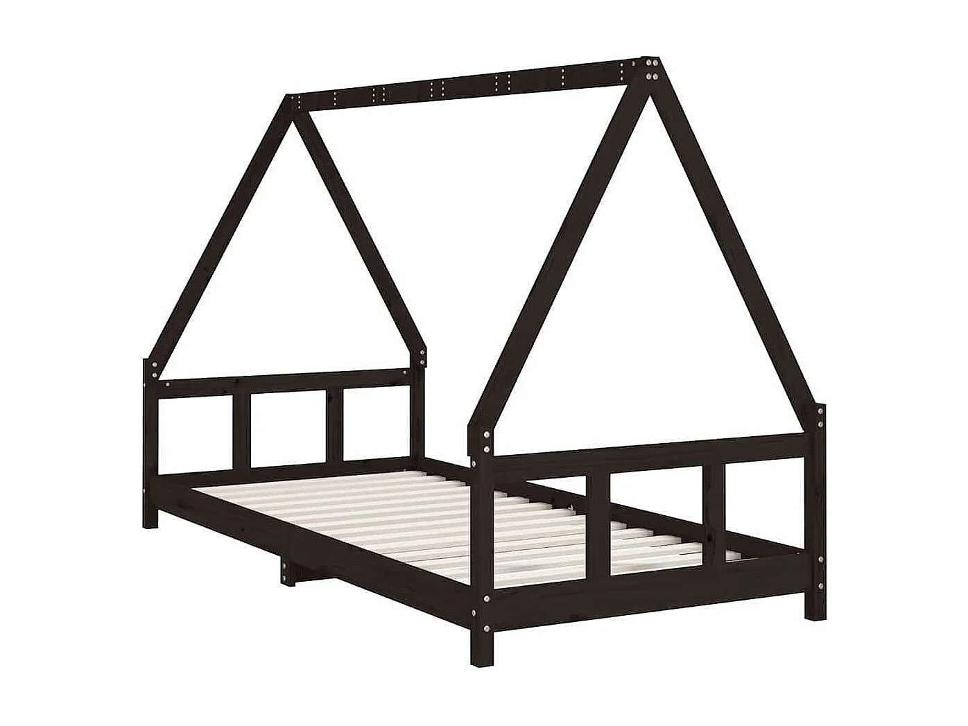 Estructura de cama para niños madera de pino negro 90x200 cm