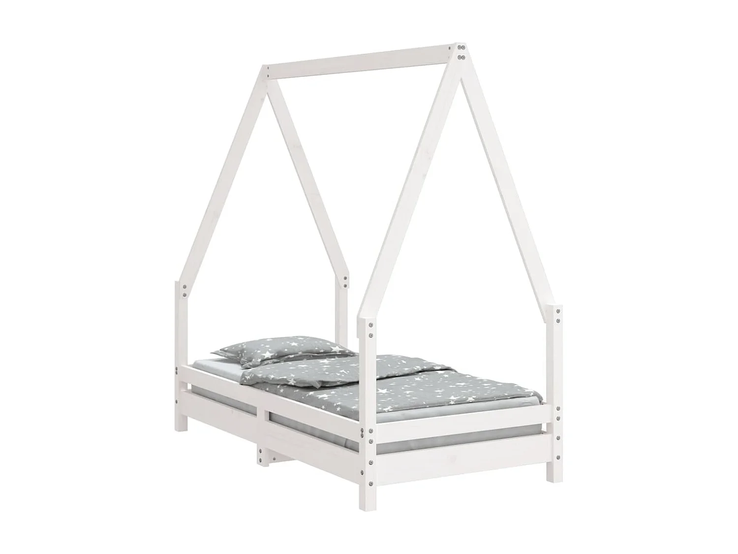 Cadre de lit pour enfant blanc 70x140 cm bois de pin massif