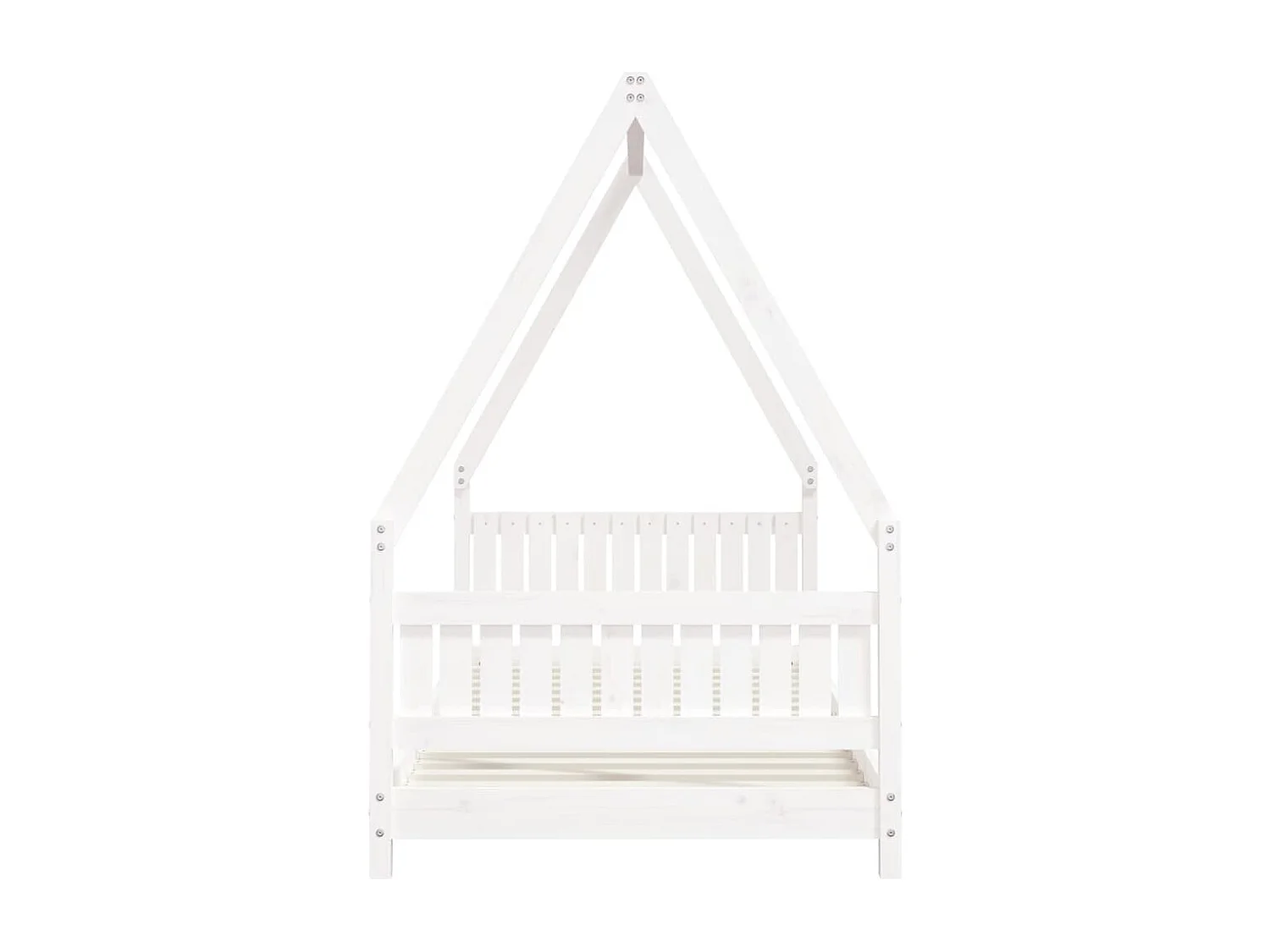 Cadre de lit pour enfants blanc 90x200 cm bois de pin massif