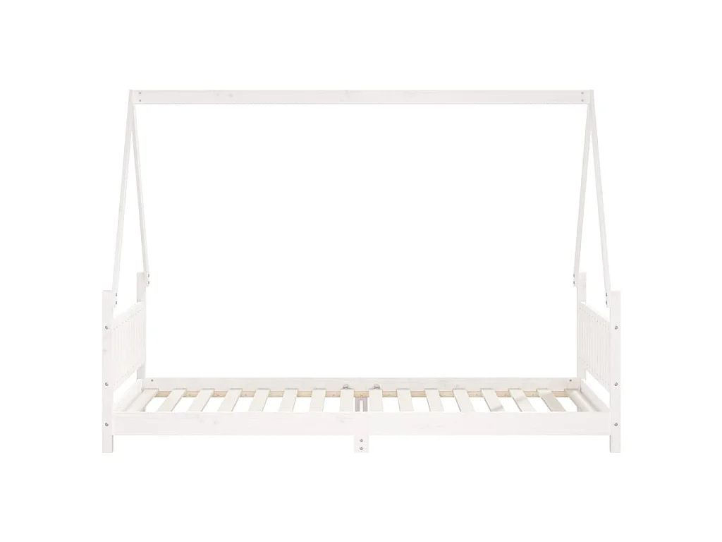 Giroletto per Bambini Bianco 90x200cm in Legno Massello di Pino