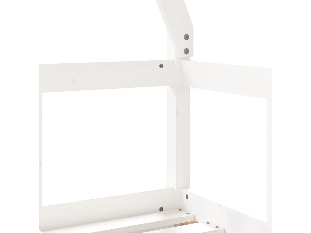 Kinderbedframe 70x140 cm massief grenenhout wit