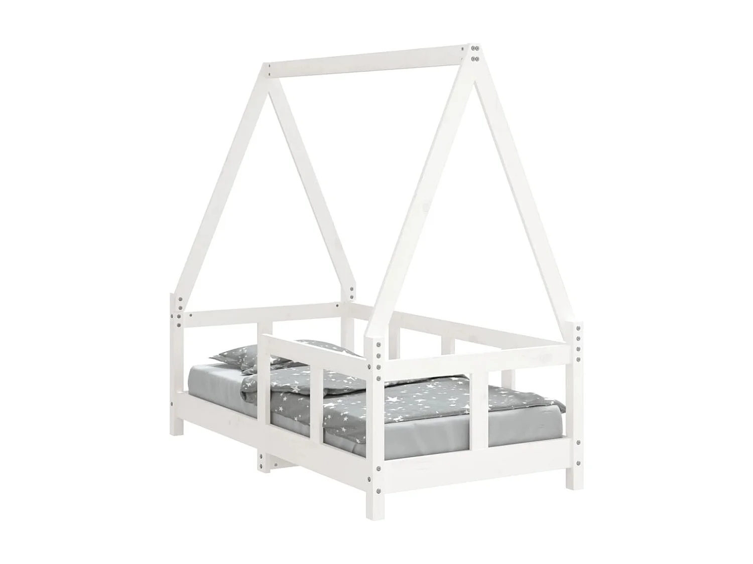 Estructura de cama para niños madera de pino blanco 70x140 cm