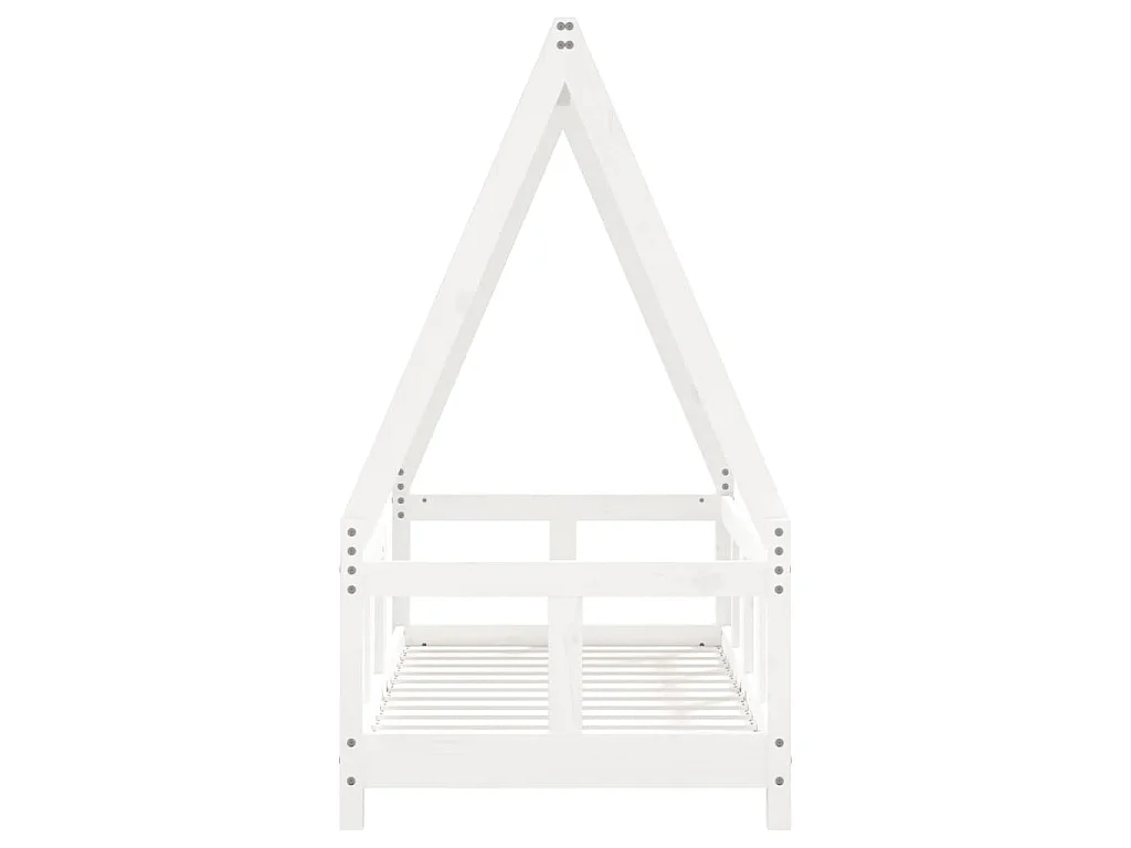 Kinderbedframe 70x140 cm massief grenenhout wit