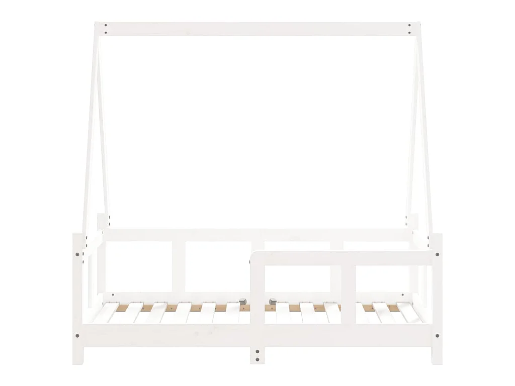 Kinderbedframe 70x140 cm massief grenenhout wit