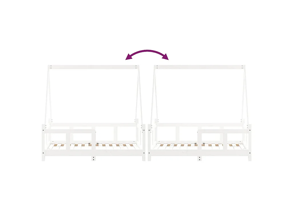 Kinderbedframe 70x140 cm massief grenenhout wit