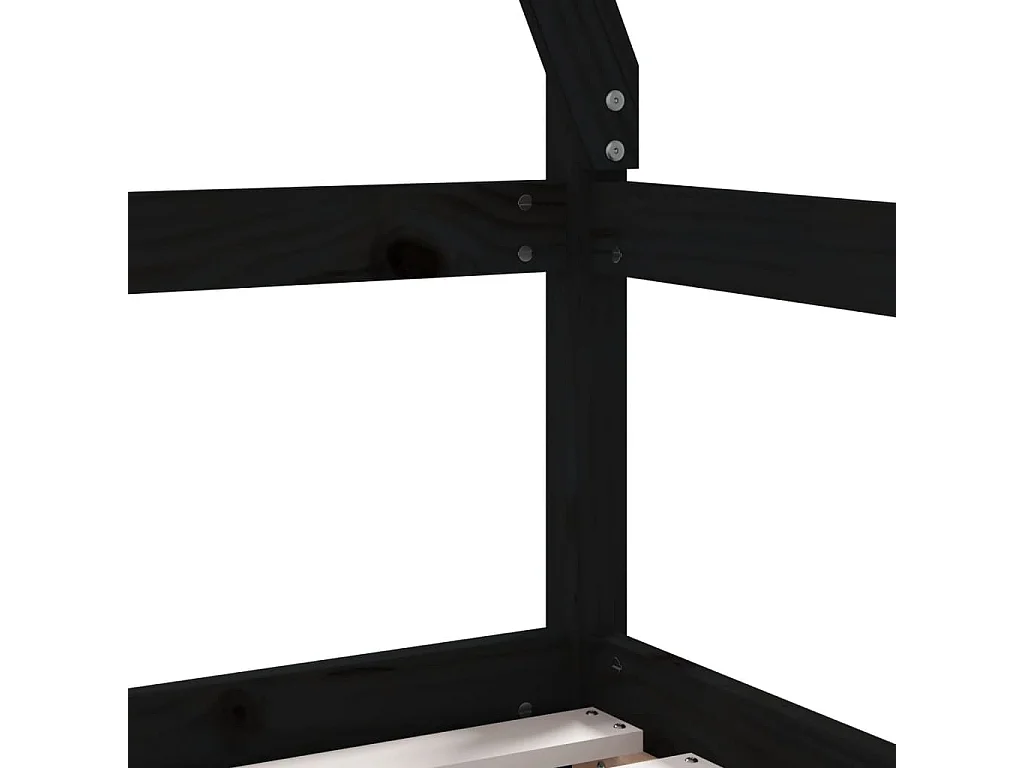 Estrutura cama infantil c/ gavetas 70x140 cm pinho maciço preto