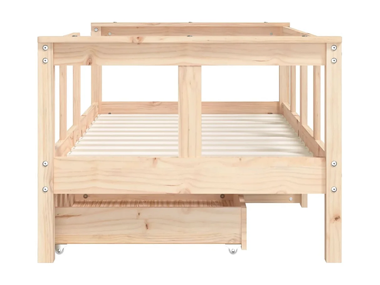 Cadre de lit enfant avec tiroirs 70x140 cm bois de pin massif
