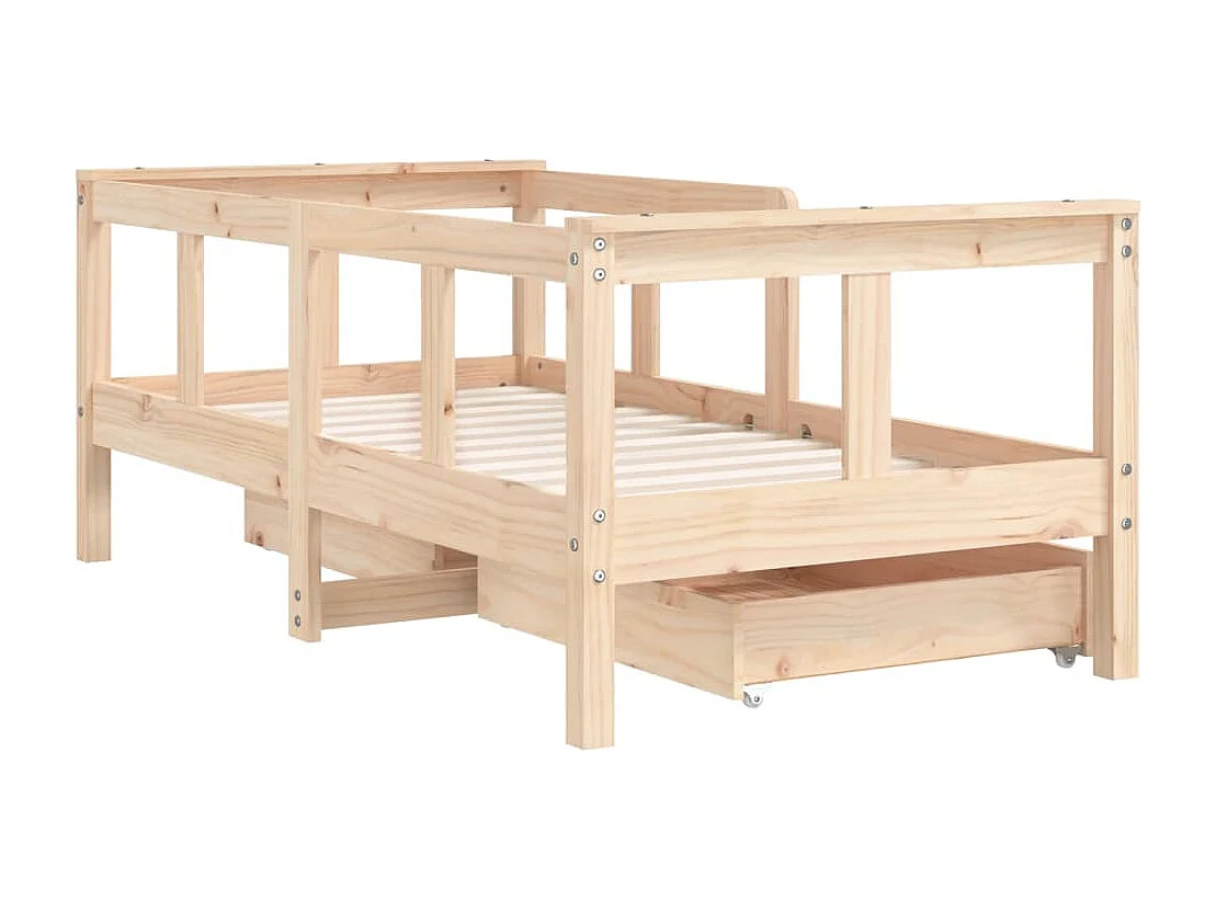 Cadre de lit enfant avec tiroirs 70x140 cm bois de pin massif