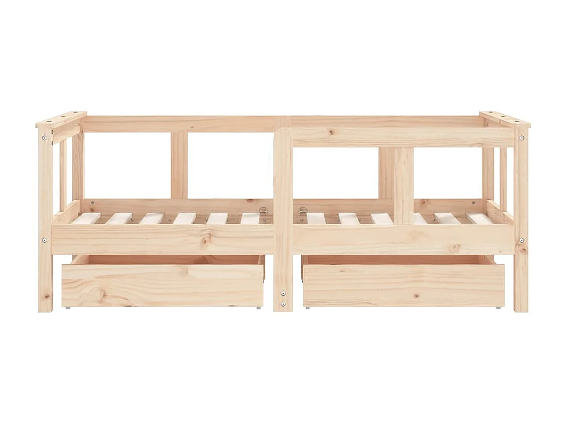 Cadre de lit enfant avec tiroirs 70x140 cm bois de pin massif