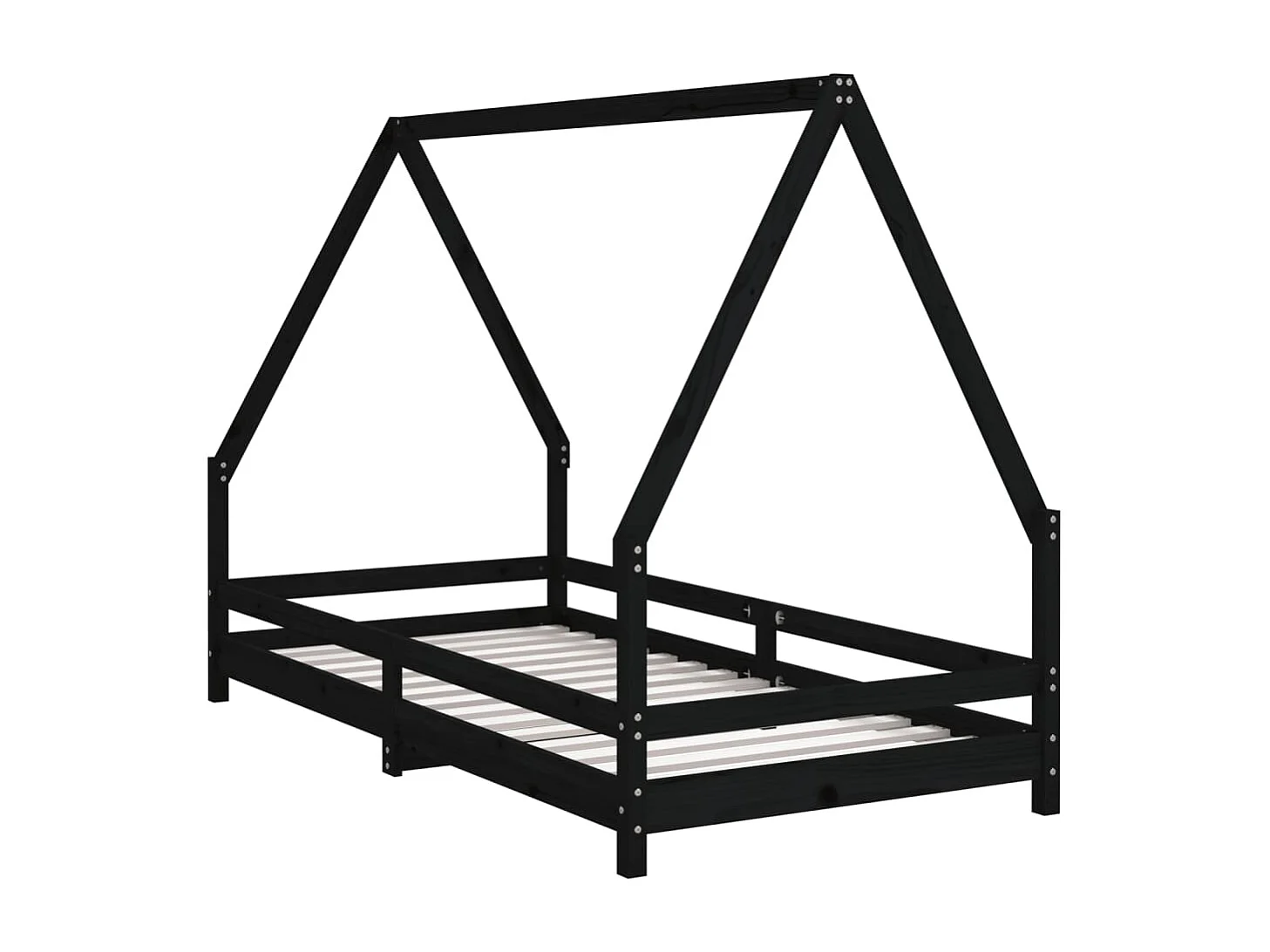 Estructura de cama para niños madera de pino negro 90x190 cm