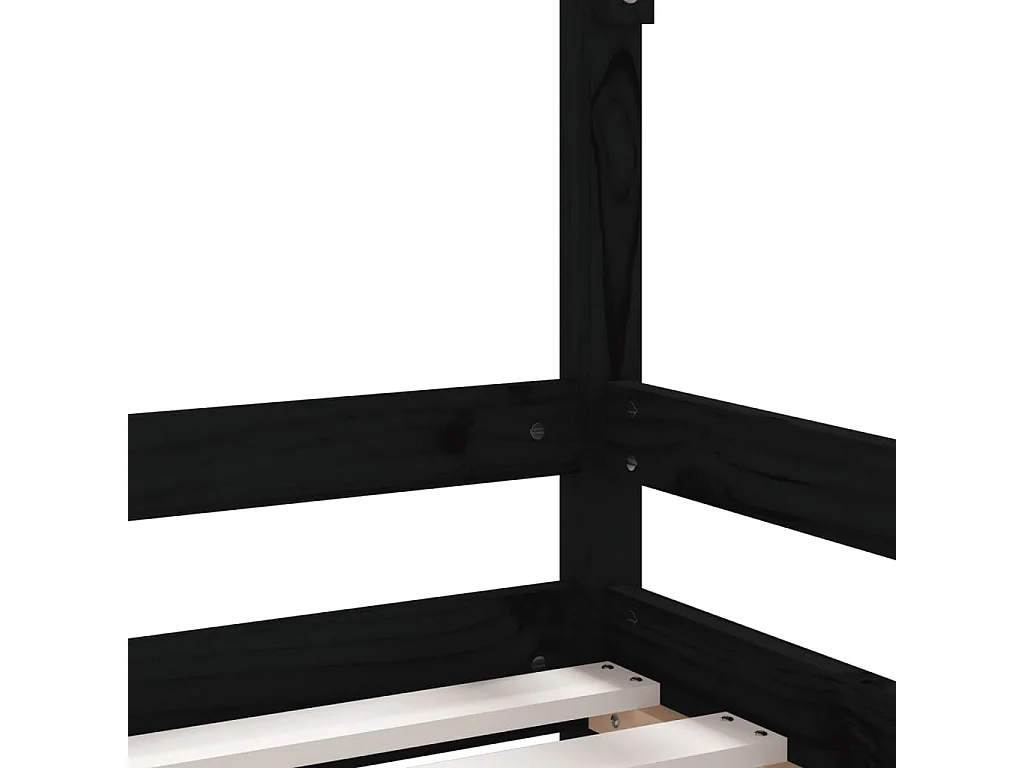 Estructura de cama para niños madera de pino negro 90x190 cm
