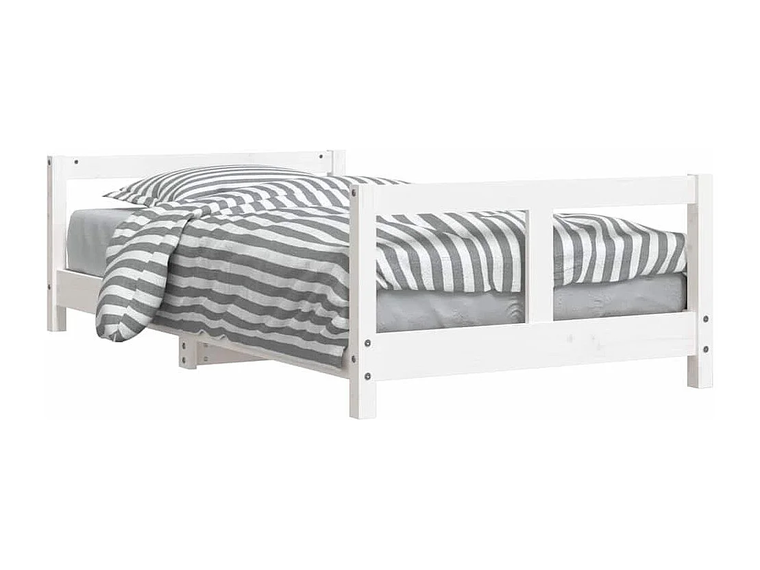 Cadre de lit pour enfant blanc 80x160 cm bois de pin massif