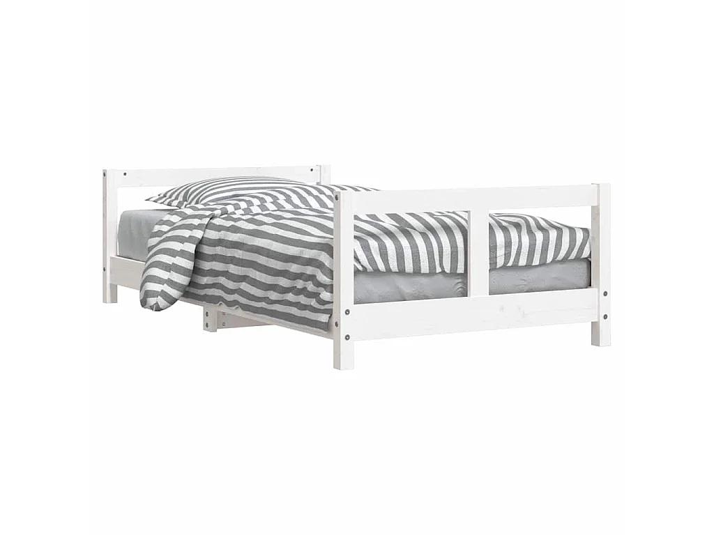 Cadre de lit pour enfant blanc 80x160 cm bois de pin massif