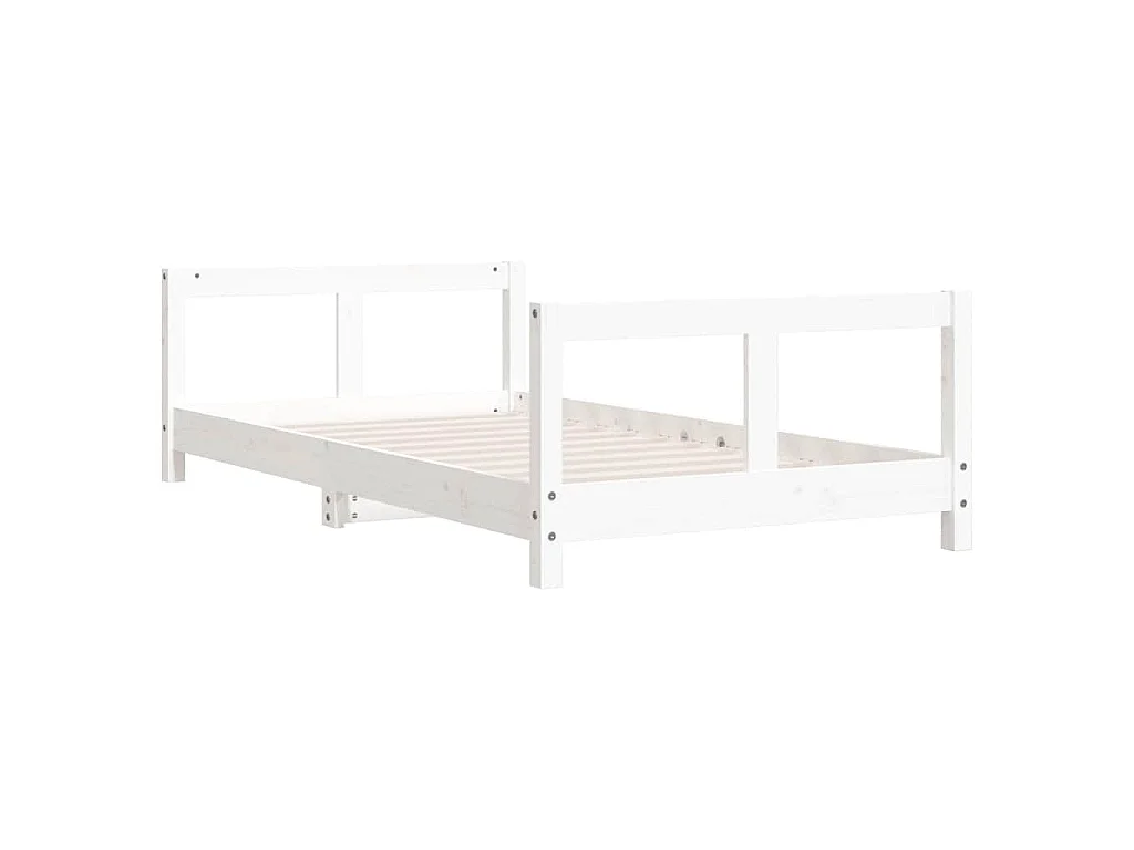 Cadre de lit pour enfant blanc 80x160 cm bois de pin massif