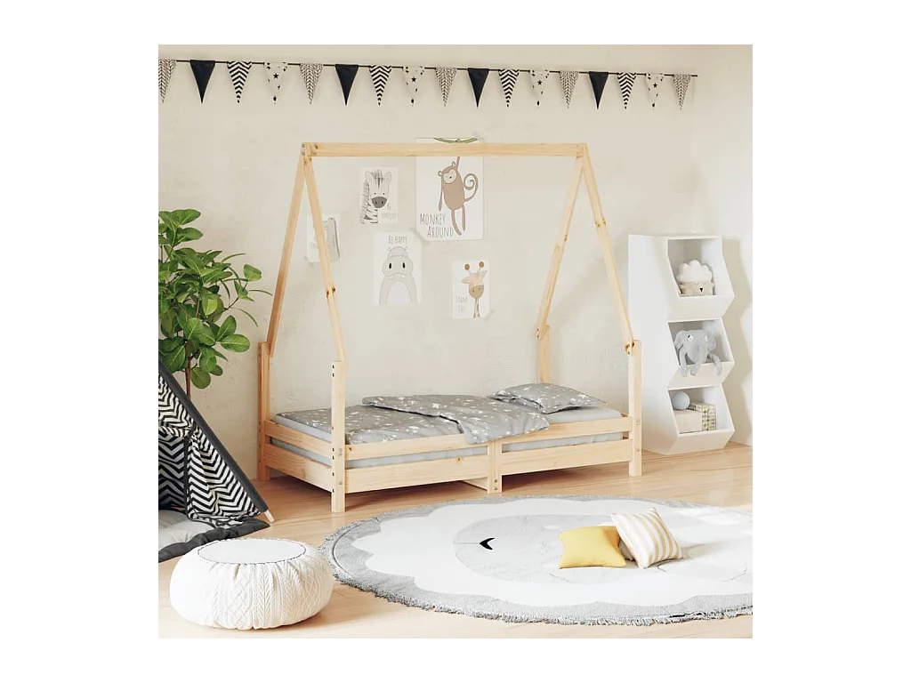 Cadre de lit pour enfant 70x140 cm bois de pin massif