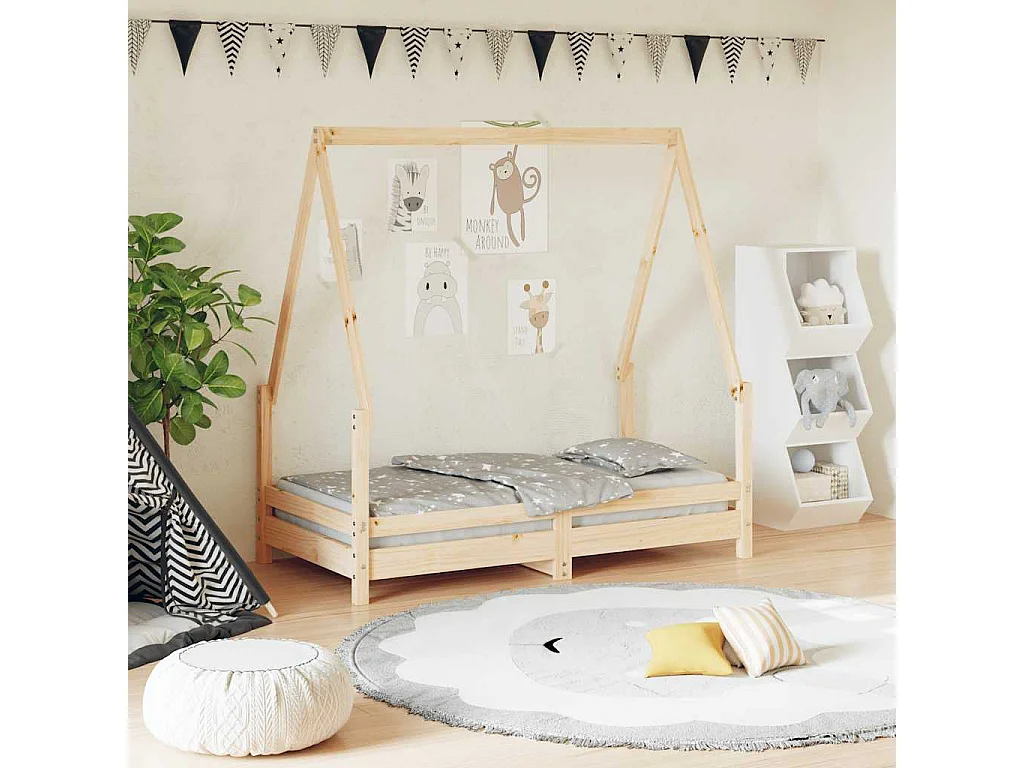 Cadre de lit pour enfant 70x140 cm bois de pin massif
