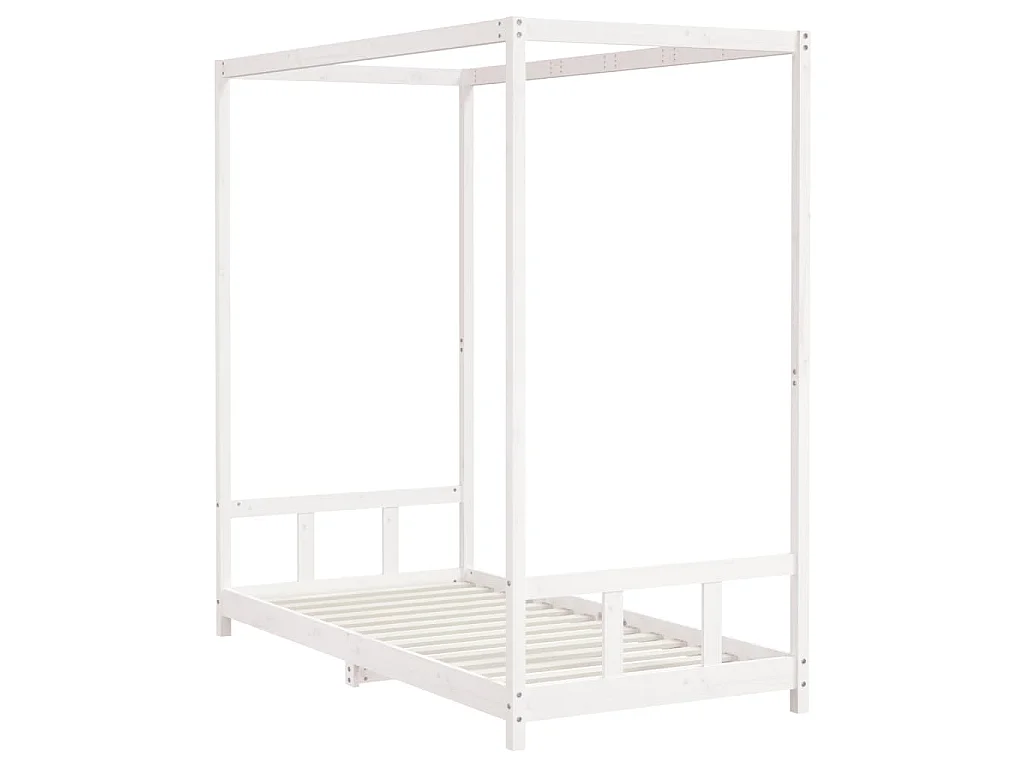Cadre de lit pour enfants blanc 90x190 cm bois de pin massif