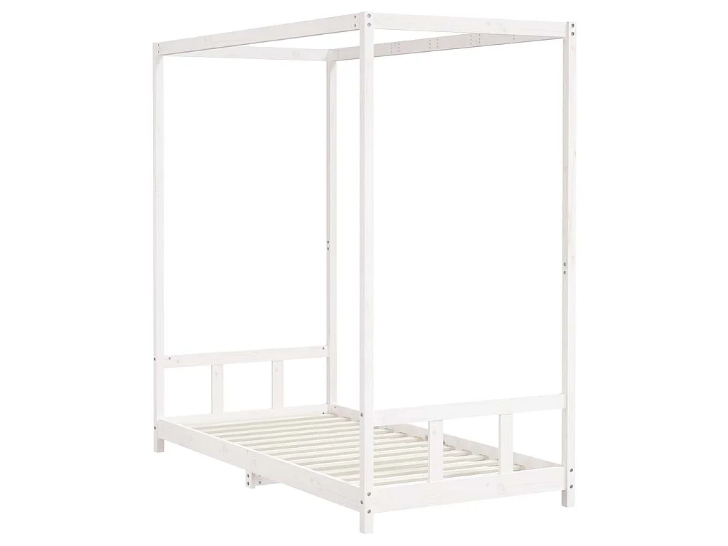 Cadre de lit pour enfants blanc 90x190 cm bois de pin massif
