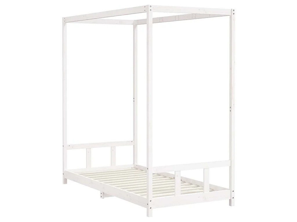 Cadre de lit pour enfants blanc 90x190 cm bois de pin massif