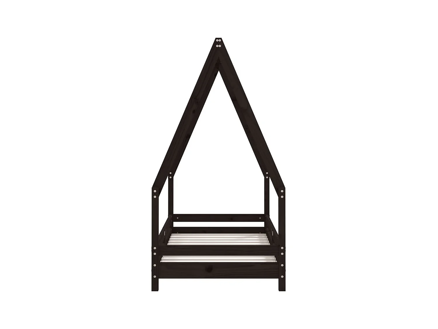 Cadre de lit pour enfant noir 70x140 cm bois de pin massif