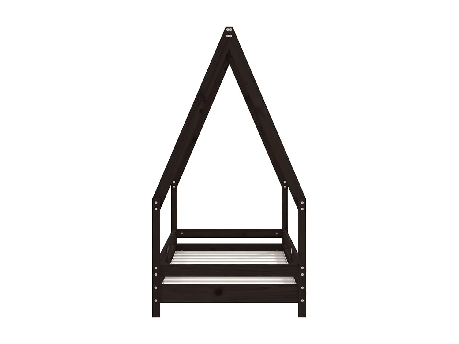 Cadre de lit pour enfant noir 70x140 cm bois de pin massif