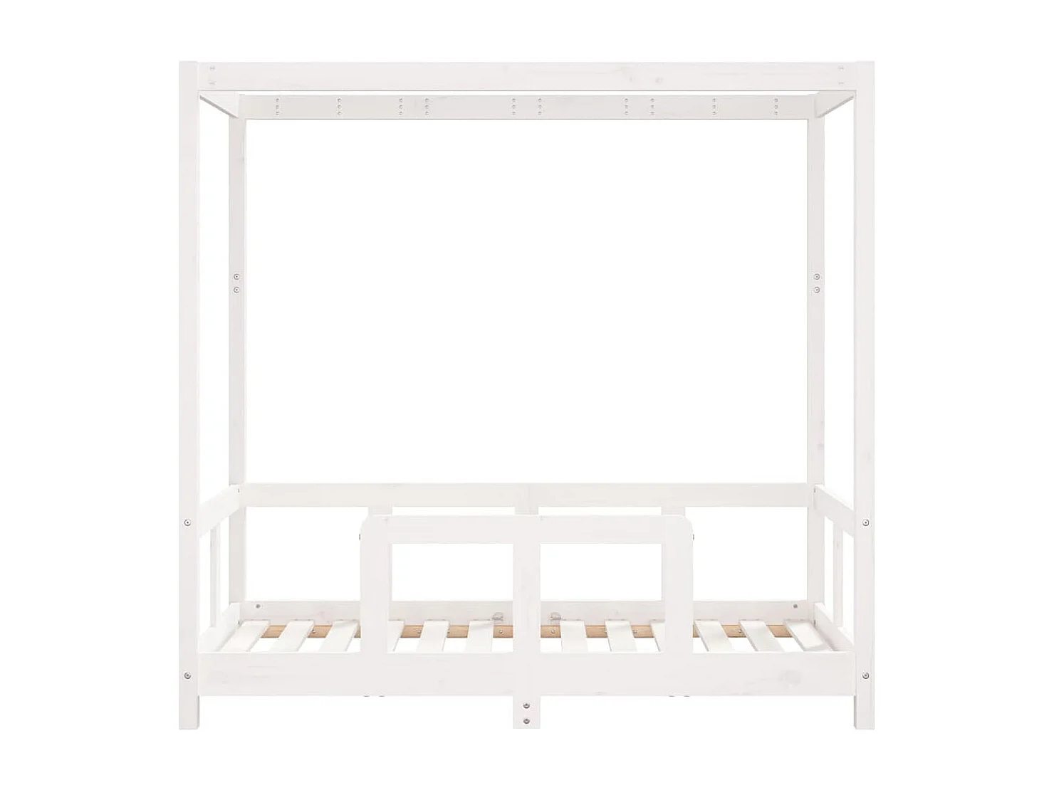Kinderbedframe 70x140 cm massief grenenhout wit