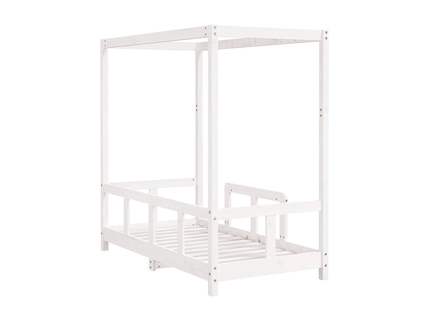 Cadre de lit pour enfant blanc 70x140 cm bois de pin massif
