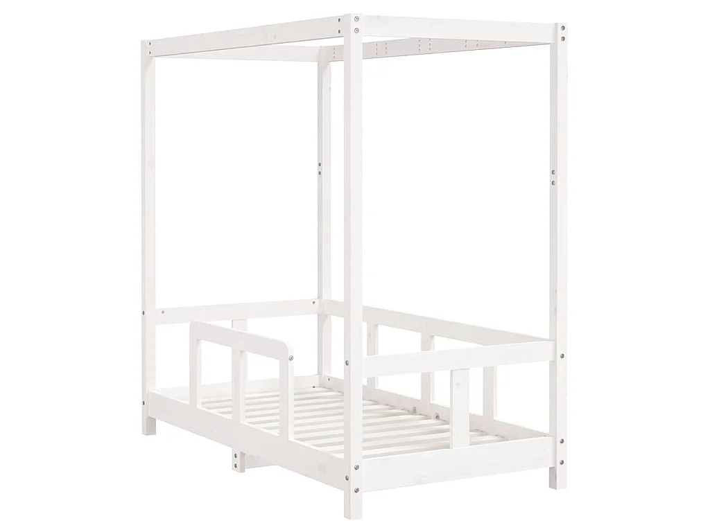 Cadre de lit pour enfant blanc 70x140 cm bois de pin massif
