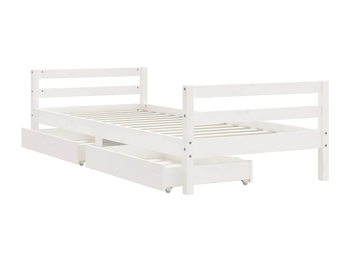 Kinderbedframe met lades 80x200 cm massief grenenhout wit