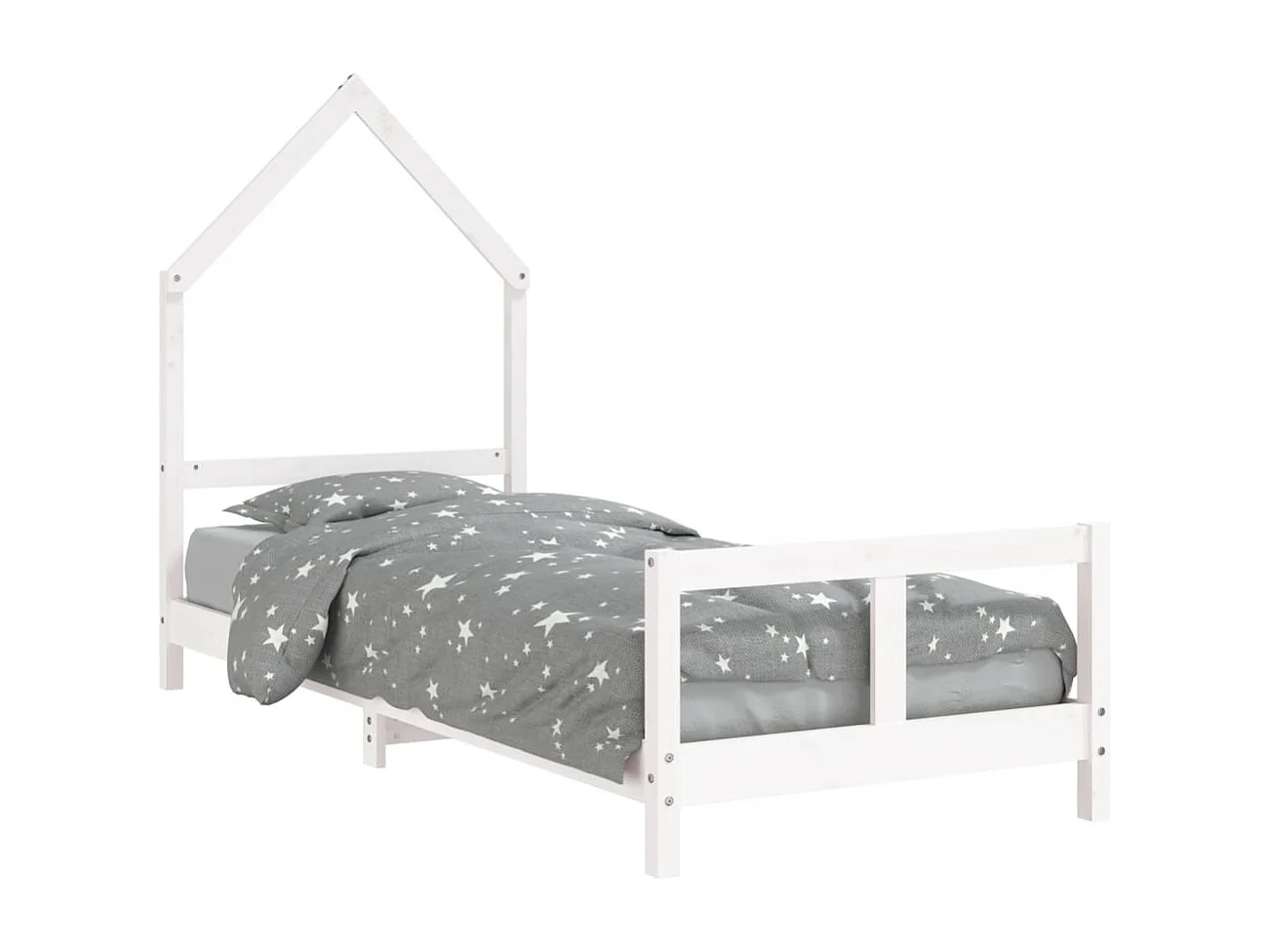 Cadre de lit pour enfants blanc 80x200 cm bois de pin massif