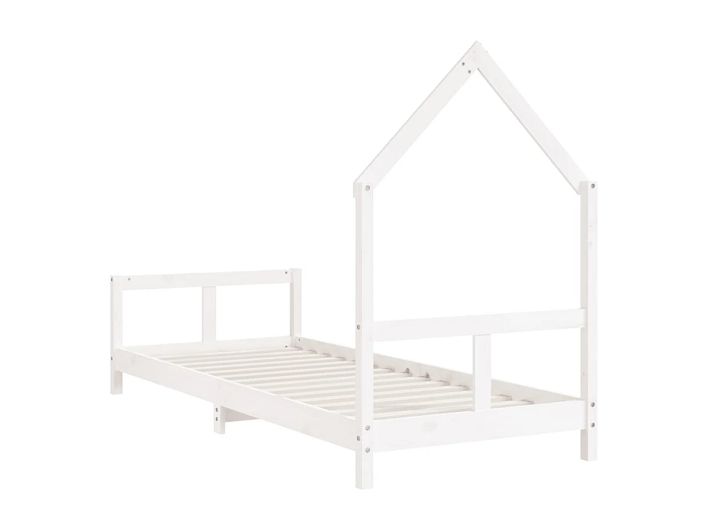 Kinderbedframe 80x200 cm massief grenenhout wit