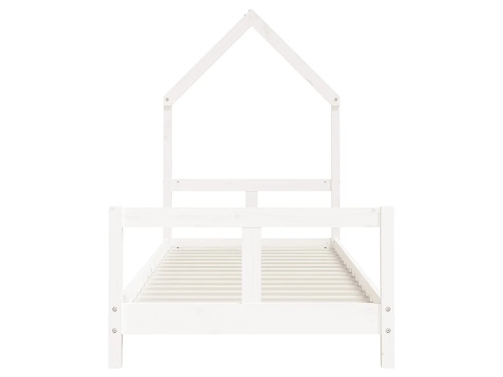 Kinderbedframe 80x200 cm massief grenenhout wit