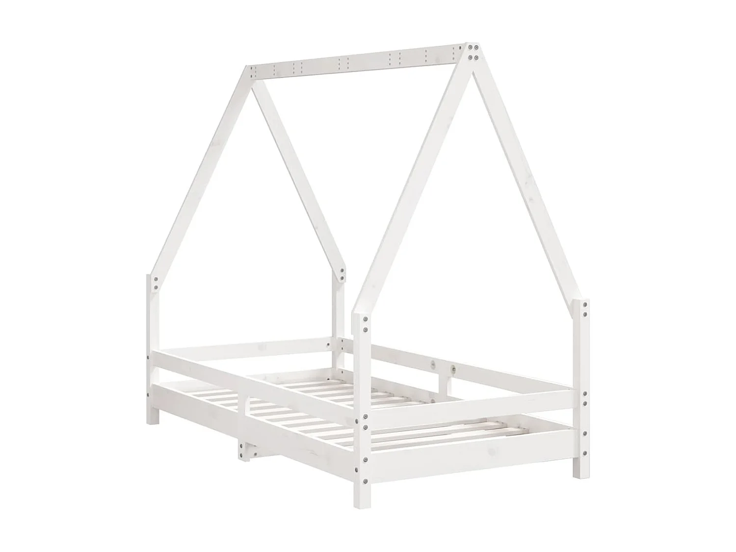 Kinderbett Weiß 80x160 cm Massivholz Kiefer