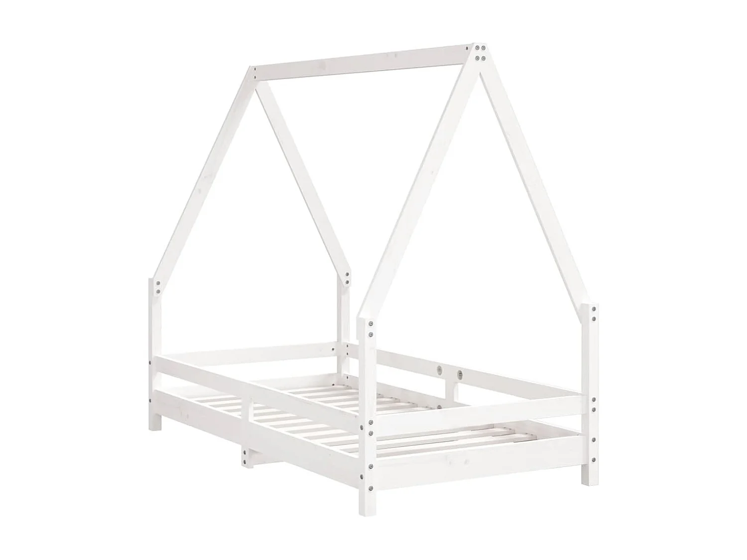 Kinderbett Weiß 80x160 cm Massivholz Kiefer