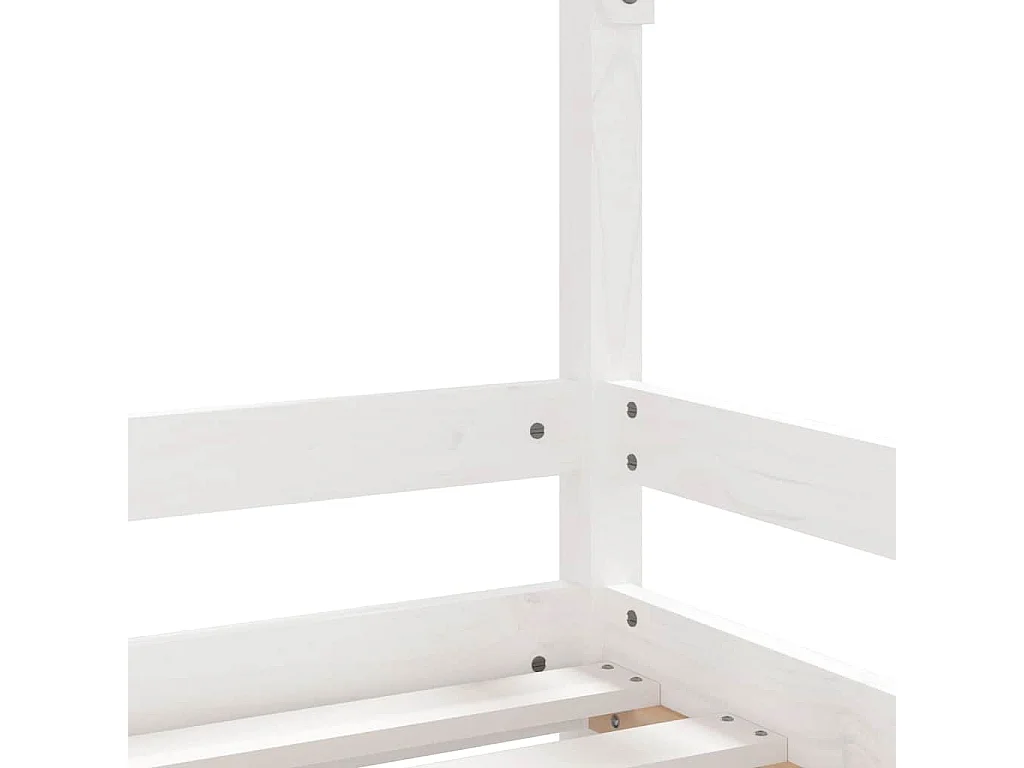 Kinderbett Weiß 80x160 cm Massivholz Kiefer