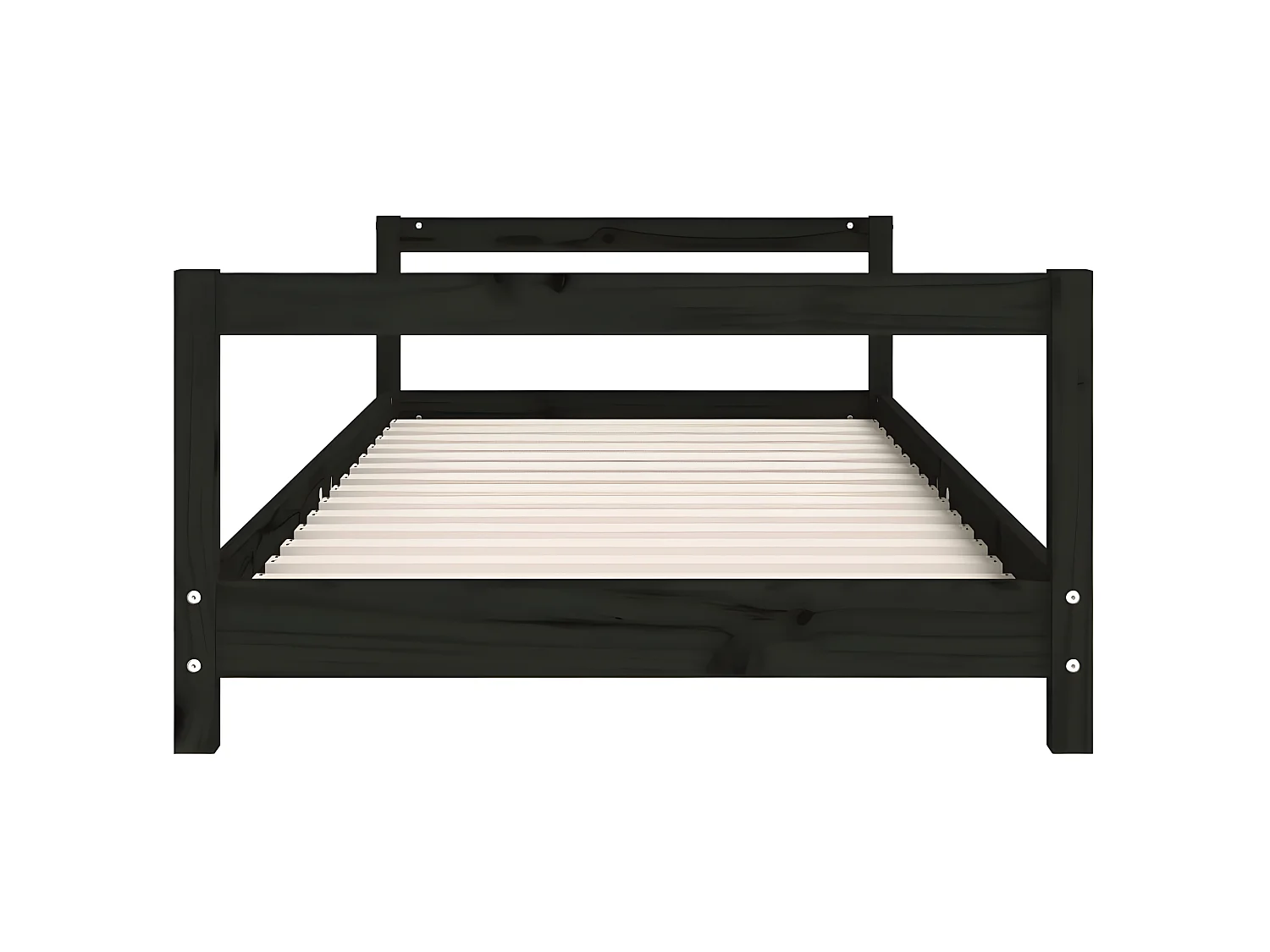 Cadre de lit pour enfants noir 90x190 cm bois de pin massif