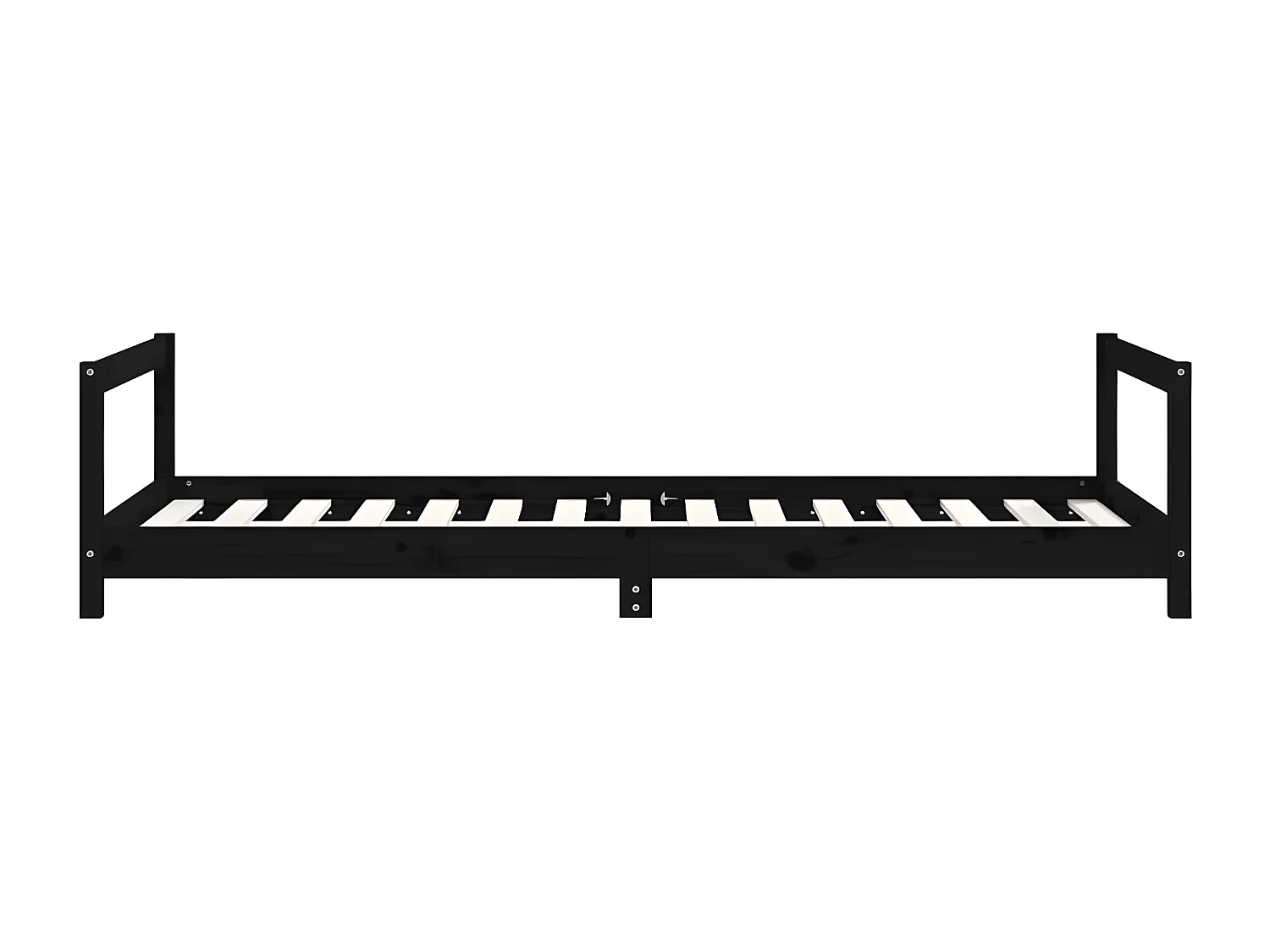 Cadre de lit pour enfants noir 90x190 cm bois de pin massif
