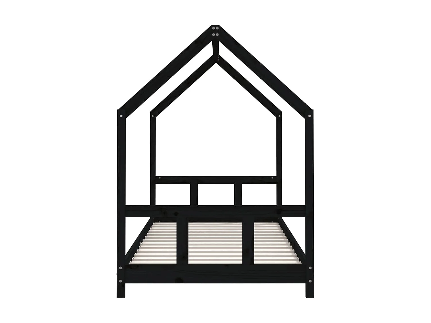 Cadre de lit pour enfants noir 90x190 cm bois de pin massif