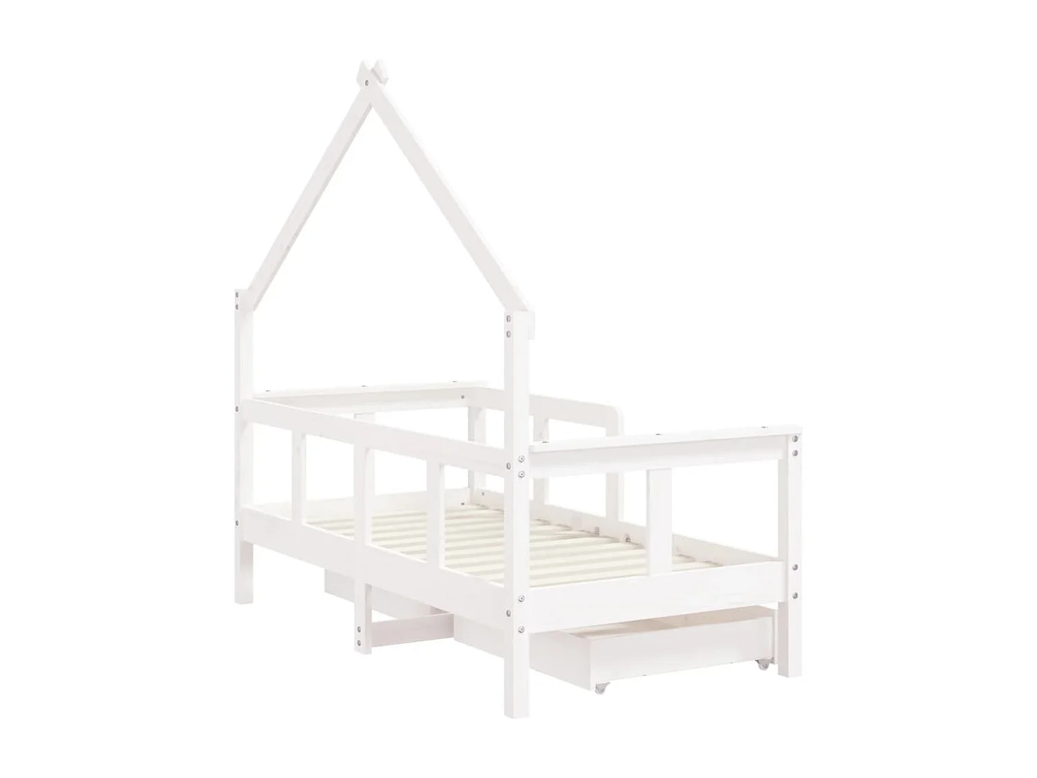 Estructura cama niños con cajones madera pino blanco 70x140 cm