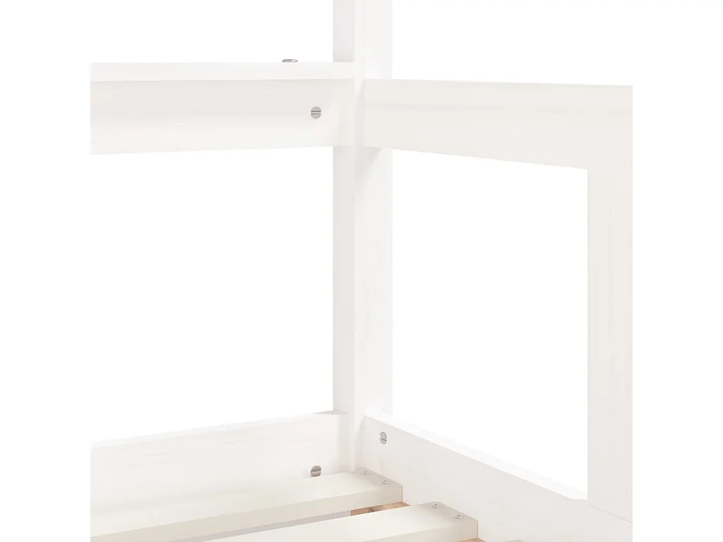 Estrutura cama infantil c/ gavetas 70x140cm pinho maciço branco