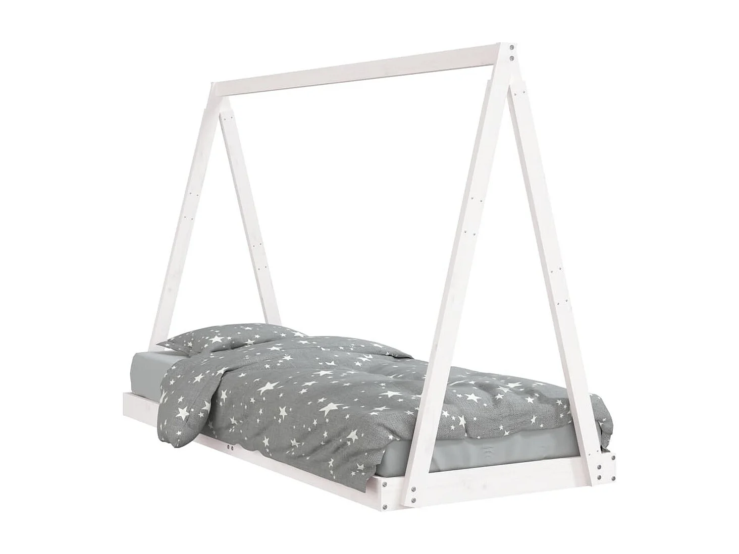 Cadre de lit pour enfants blanc 80x200 cm bois de pin massif