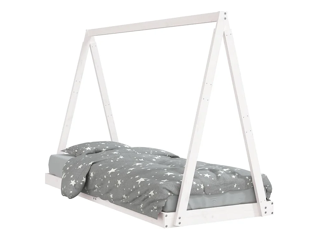 Cadre de lit pour enfants blanc 80x200 cm bois de pin massif