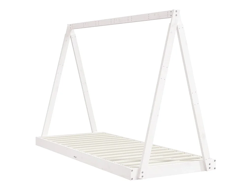 Cadre de lit pour enfants blanc 80x200 cm bois de pin massif